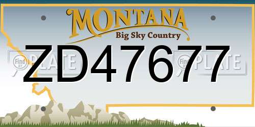 ZD47677 Montana License Plate