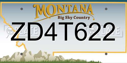 ZD4T622 Montana License Plate