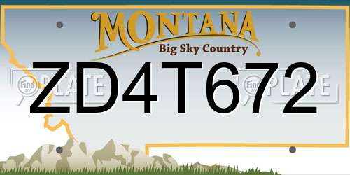 ZD4T672 Montana License Plate