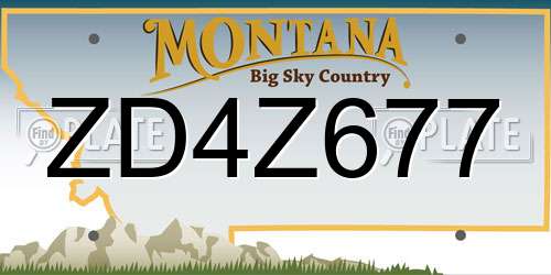 ZD4Z677 Montana License Plate