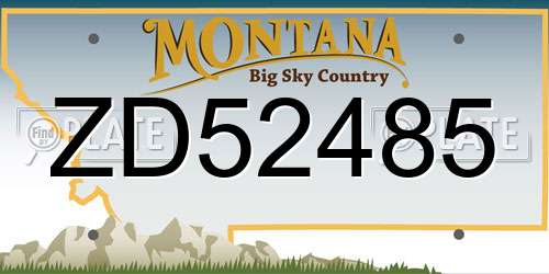 ZD52485 Montana License Plate