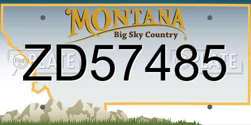 ZD57485 Montana License Plate