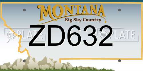 ZD632 Montana License Plate