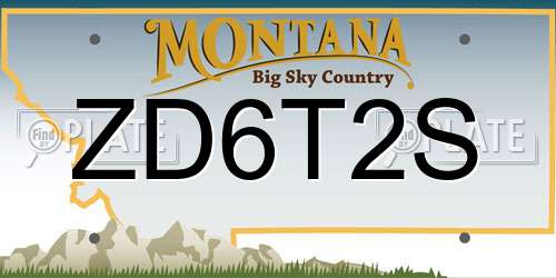 ZD6T2S Montana License Plate