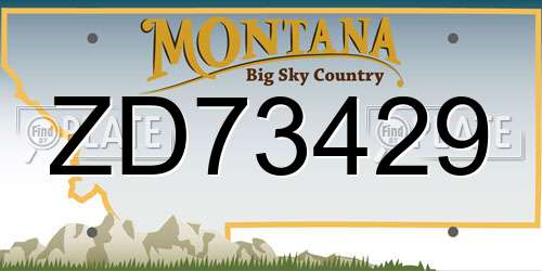 ZD73429 Montana License Plate