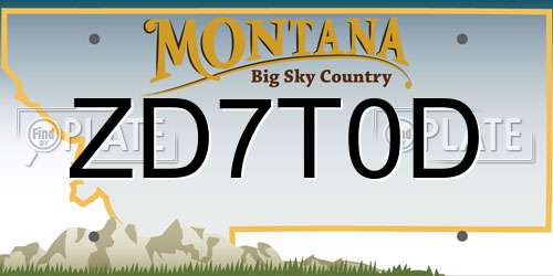 ZD7T0D Montana License Plate