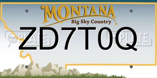 ZD7T0Q Montana License Plate