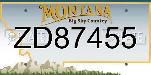 ZD87455 Montana License Plate