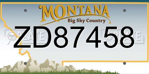 ZD87458 Montana License Plate