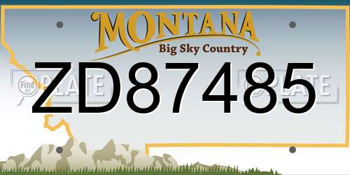 ZD87485 Montana License Plate