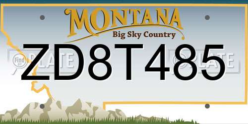 ZD8T485 Montana License Plate