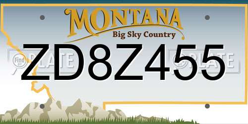 ZD8Z455 Montana License Plate