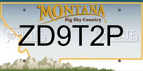 ZD9T2P Montana License Plate