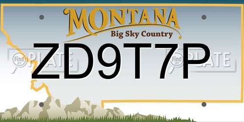 ZD9T7P Montana License Plate