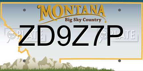 ZD9Z7P Montana License Plate