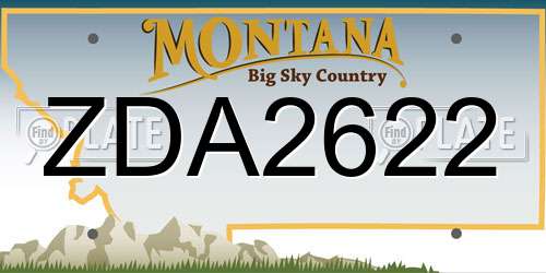 ZDA2622 Montana License Plate
