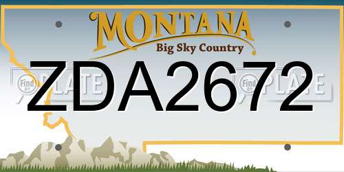 ZDA2672 Montana License Plate