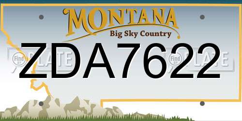 ZDA7622 Montana License Plate