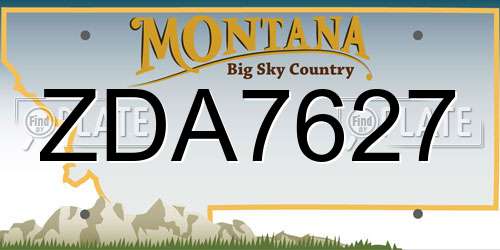 ZDA7627 Montana License Plate