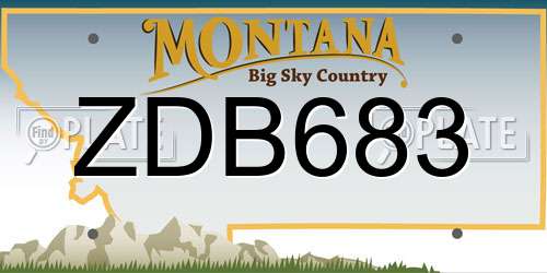 ZDB683 Montana License Plate