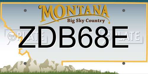 ZDB68E Montana License Plate