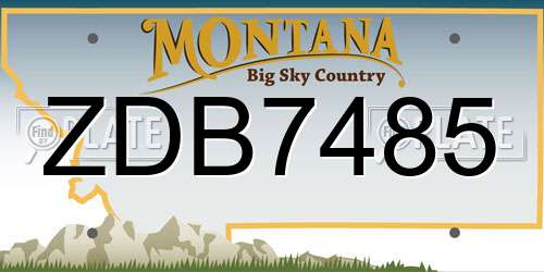 ZDB7485 Montana License Plate