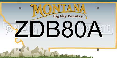 ZDB80A Montana License Plate