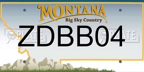 ZDBB04 Montana License Plate