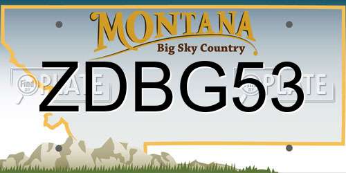 ZDBG53 Montana License Plate
