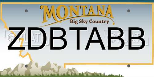ZDBTABB Montana License Plate