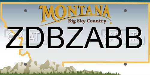 ZDBZABB Montana License Plate