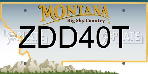 ZDD40T Montana License Plate