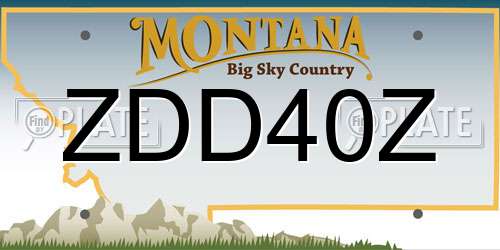 ZDD40Z Montana License Plate