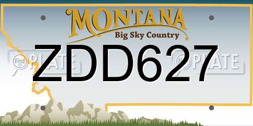 ZDD627 Montana License Plate