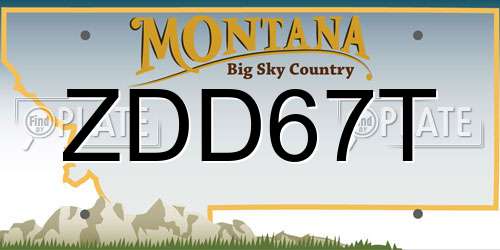 ZDD67T Montana License Plate