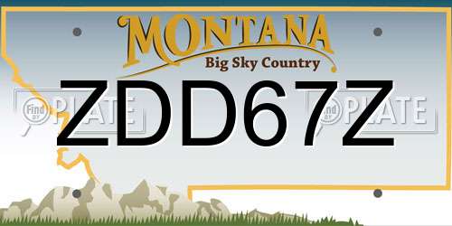 ZDD67Z Montana License Plate