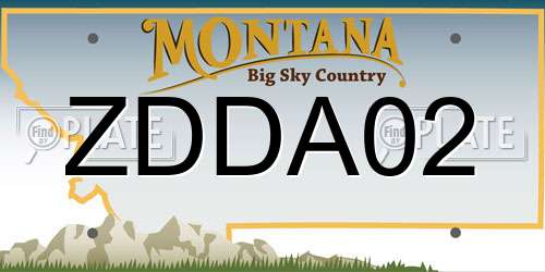 ZDDA02 Montana License Plate