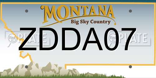 ZDDA07 Montana License Plate