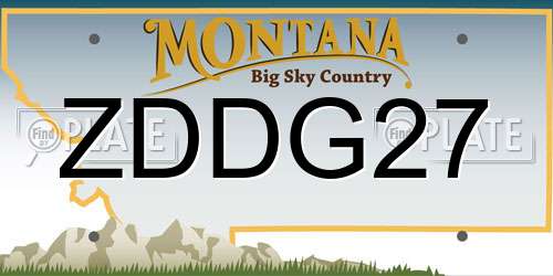ZDDG27 Montana License Plate
