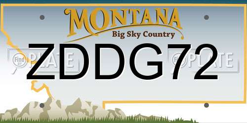 ZDDG72 Montana License Plate