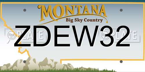 ZDEW32 Montana License Plate