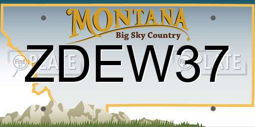 ZDEW37 Montana License Plate