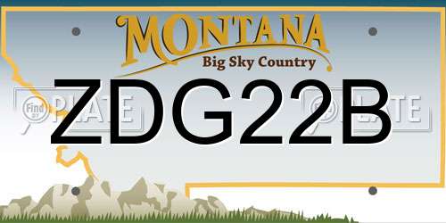 ZDG22B Montana License Plate