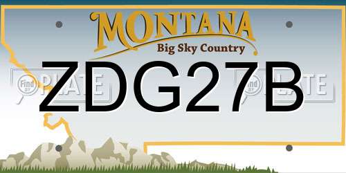 ZDG27B Montana License Plate