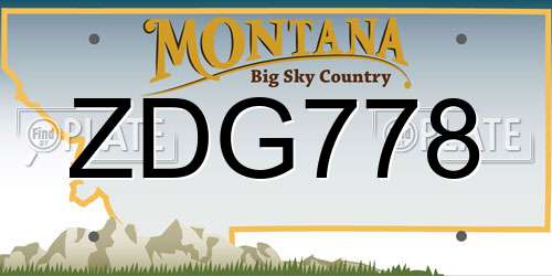 ZDG778 Montana License Plate