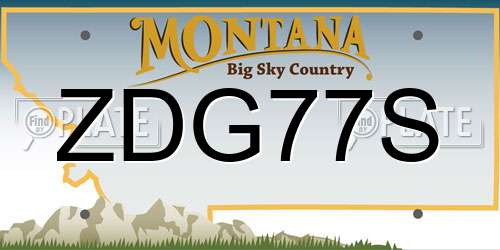 ZDG77S Montana License Plate