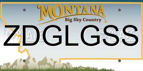 ZDGLGSS Montana License Plate