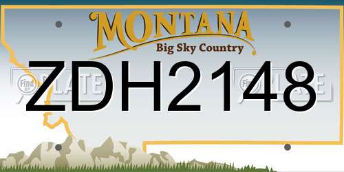 ZDH2148 Montana License Plate