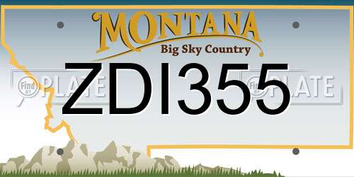 ZDI355 Montana License Plate