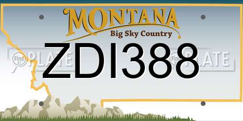 ZDI388 Montana License Plate